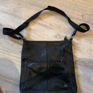 The Sak Iris Black Pebbled Leather Crossbody Bag with Adjustable Shoulder Strap